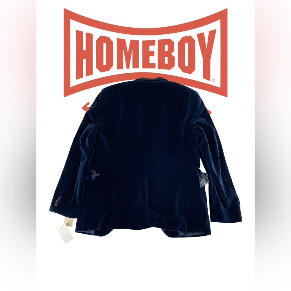 Navy Velvet Men's Blazer - Picture 3 of 8
